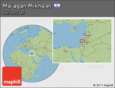 Savanna Style Location Map of Ma`agan Mikha'el