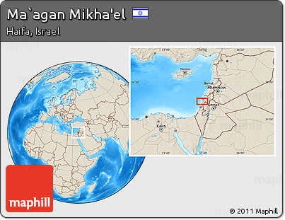 Shaded Relief Location Map of Ma`agan Mikha'el