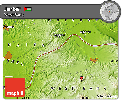 Physical Map of Jarbā'