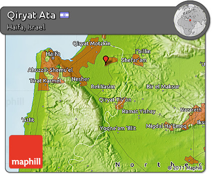Physical Map of Qiryat Ata