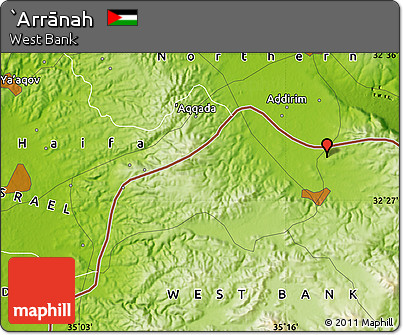 Physical Map of `Arrānah