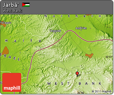Physical Map of Jarbā'