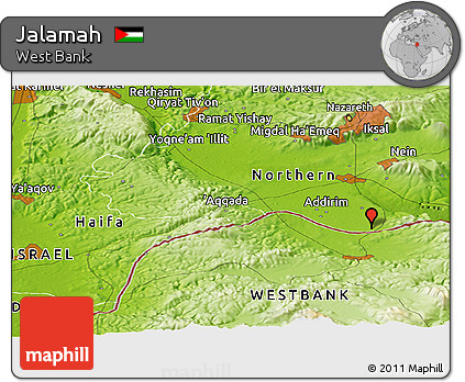 Physical Panoramic Map of Jalamah