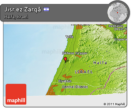 Physical Panoramic Map of Jisr Ez Zarqā
