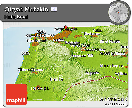 Physical Panoramic Map of Qiryat Motzkin