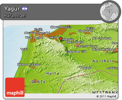 Physical Panoramic Map of Yagur