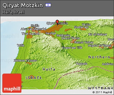Physical Panoramic Map of Qiryat Motzkin