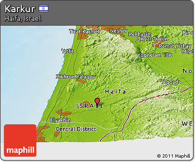 Physical Panoramic Map of Karkur