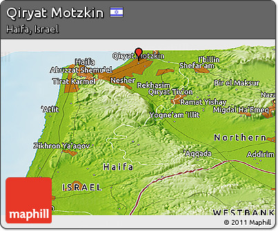 Physical Panoramic Map of Qiryat Motzkin