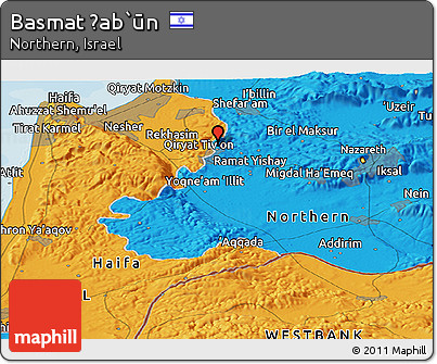 Political Panoramic Map of Basmat Ṭab`ūn