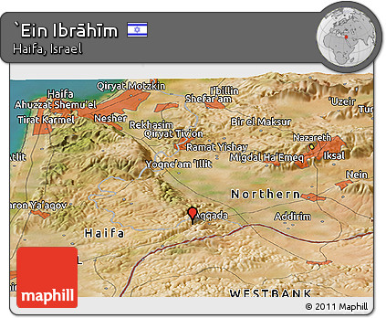 Satellite Panoramic Map of `Ein Ibrāhīm