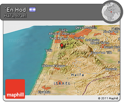 Satellite Panoramic Map of `En Hod