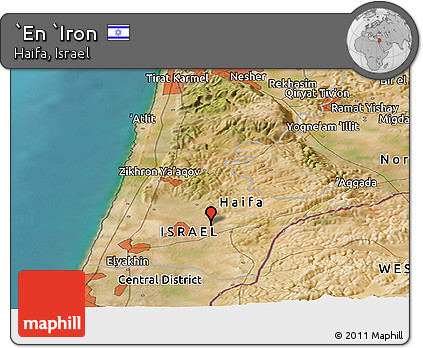 Satellite Panoramic Map of `En `Iron