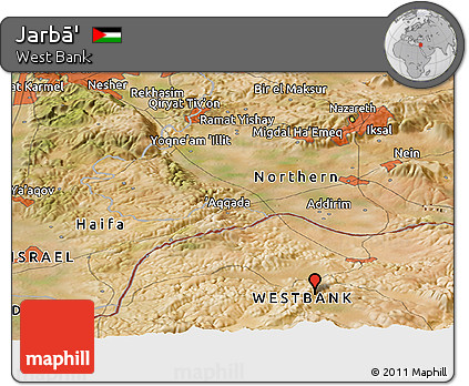 Satellite Panoramic Map of Jarbā'