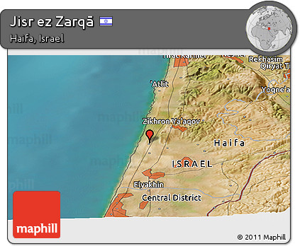 Satellite Panoramic Map of Jisr Ez Zarqā