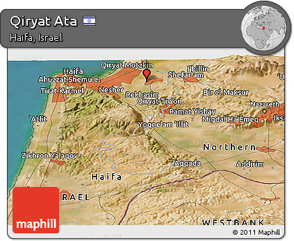 Satellite Panoramic Map of Qiryat Ata