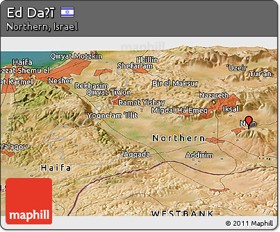 Satellite Panoramic Map of Ed Daḥī