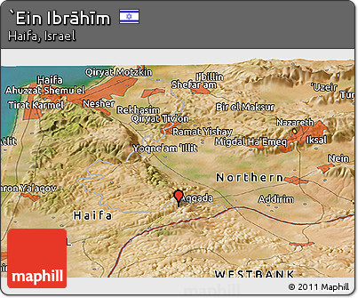 Satellite Panoramic Map of `Ein Ibrāhīm