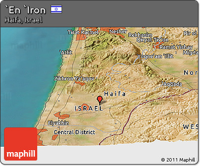 Satellite Panoramic Map of `En `Iron