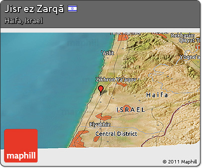 Satellite Panoramic Map of Jisr Ez Zarqā