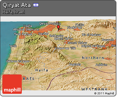 Satellite Panoramic Map of Qiryat Ata