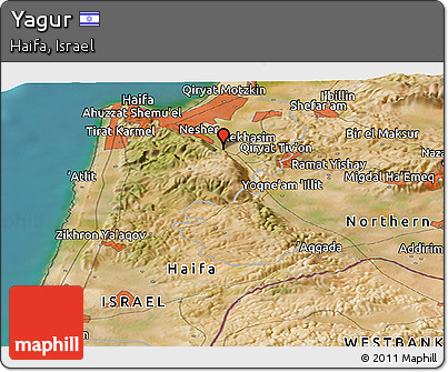 Satellite Panoramic Map of Yagur