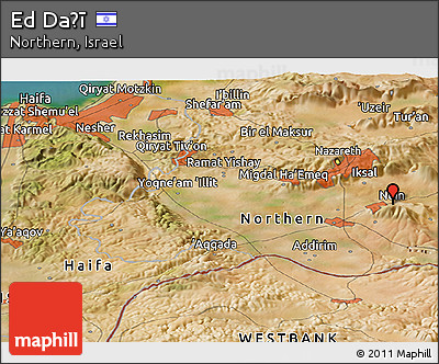 Satellite Panoramic Map of Ed Daḥī