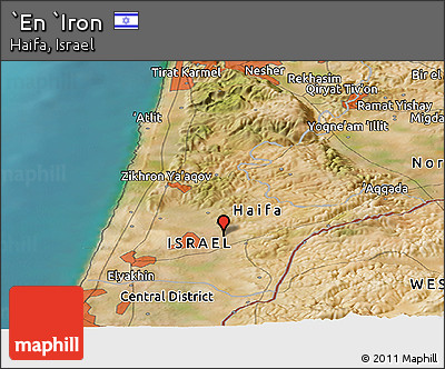 Satellite Panoramic Map of `En `Iron