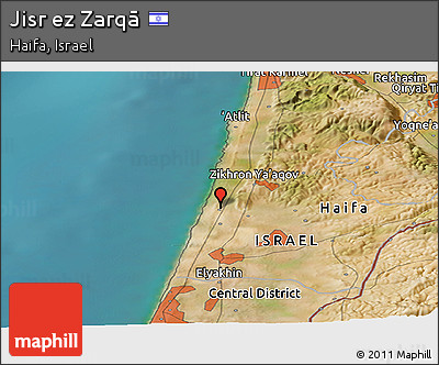 Satellite Panoramic Map of Jisr Ez Zarqā
