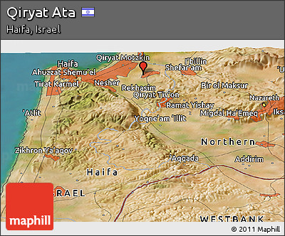 Satellite Panoramic Map of Qiryat Ata