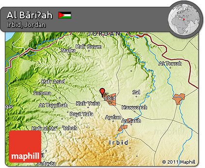 Physical 3D Map of Al Bāriḩah