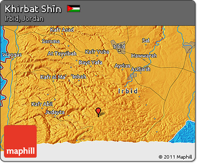 Political 3D Map of Khirbat Shīn