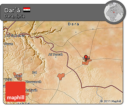 Satellite 3D Map of Dar`ā