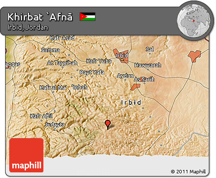 Satellite 3D Map of Khirbat `Afnā