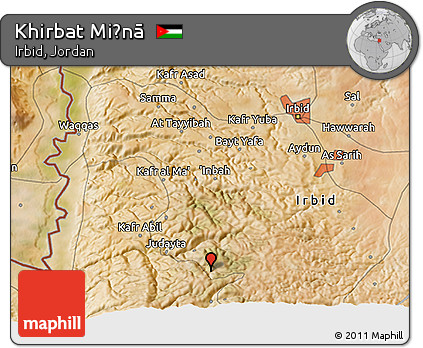 Satellite 3D Map of Khirbat Miḩnā