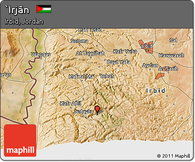 Satellite 3D Map of `Irjān