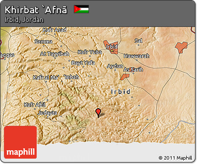 Satellite 3D Map of Khirbat `Afnā