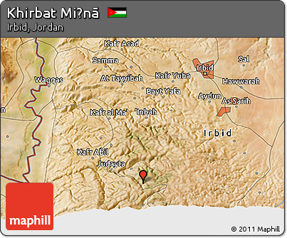 Satellite 3D Map of Khirbat Miḩnā