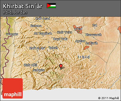 Satellite 3D Map of Khirbat Sin`ār