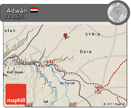 Shaded Relief 3D Map of `Adwān