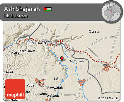 Shaded Relief 3D Map of Ash Shajarah