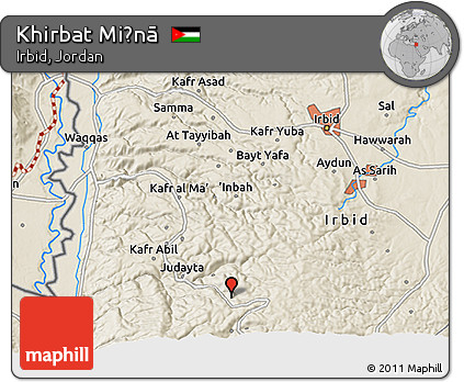Shaded Relief 3D Map of Khirbat Miḩnā
