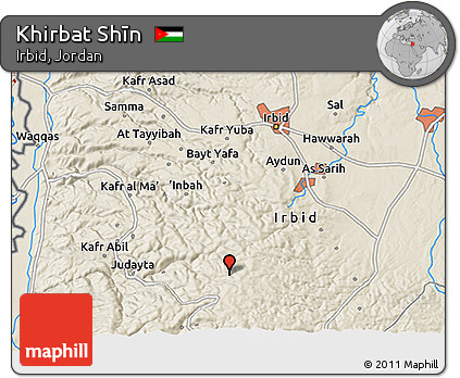 Shaded Relief 3D Map of Khirbat Shīn
