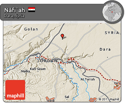 Shaded Relief 3D Map of Nāfi`ah