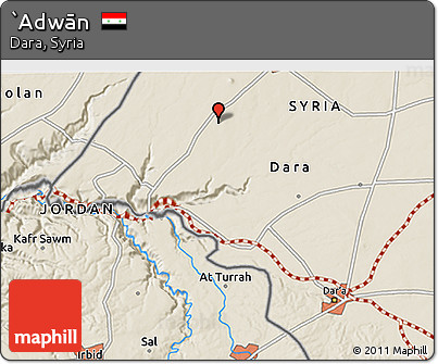 Shaded Relief 3D Map of `Adwān
