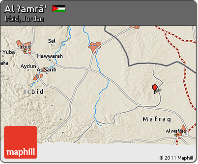 Shaded Relief 3D Map of Al Ḩamrā'