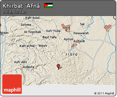 Shaded Relief 3D Map of Khirbat `Afnā