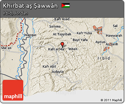 Shaded Relief 3D Map of Khirbat Aş Şawwān
