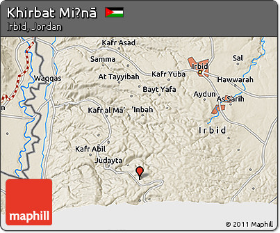 Shaded Relief 3D Map of Khirbat Miḩnā