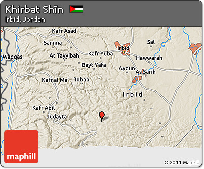 Shaded Relief 3D Map of Khirbat Shīn